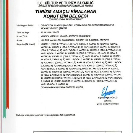 Antalya Residence Hotel Appartamento Antalia